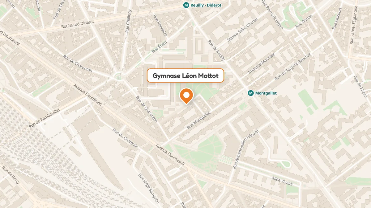 Plan : Gymnase Léon Mottot, 17 cité Moynet, 75012 Paris